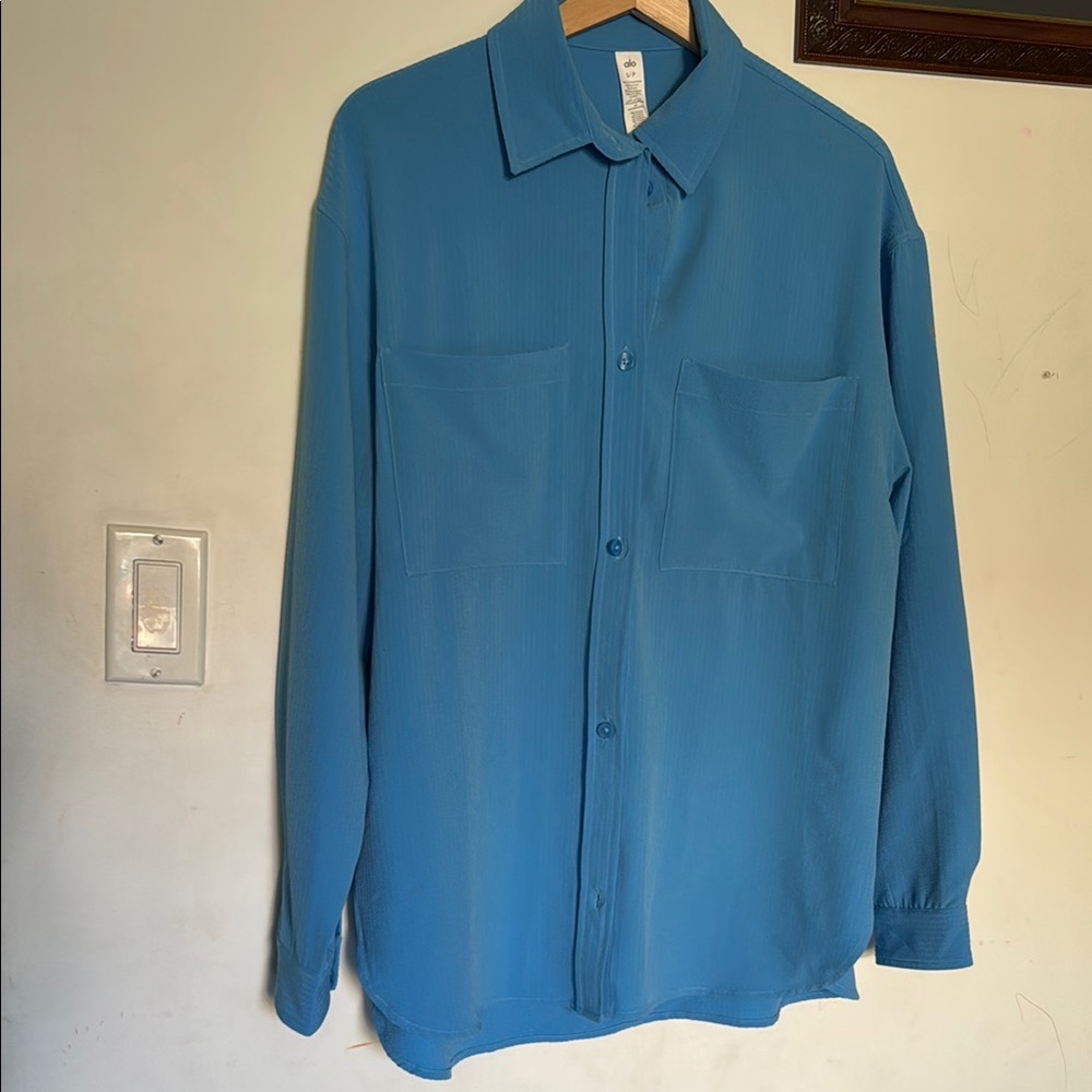 ALO Yoga Vibrant Blue Lightweight Shirt Jacket